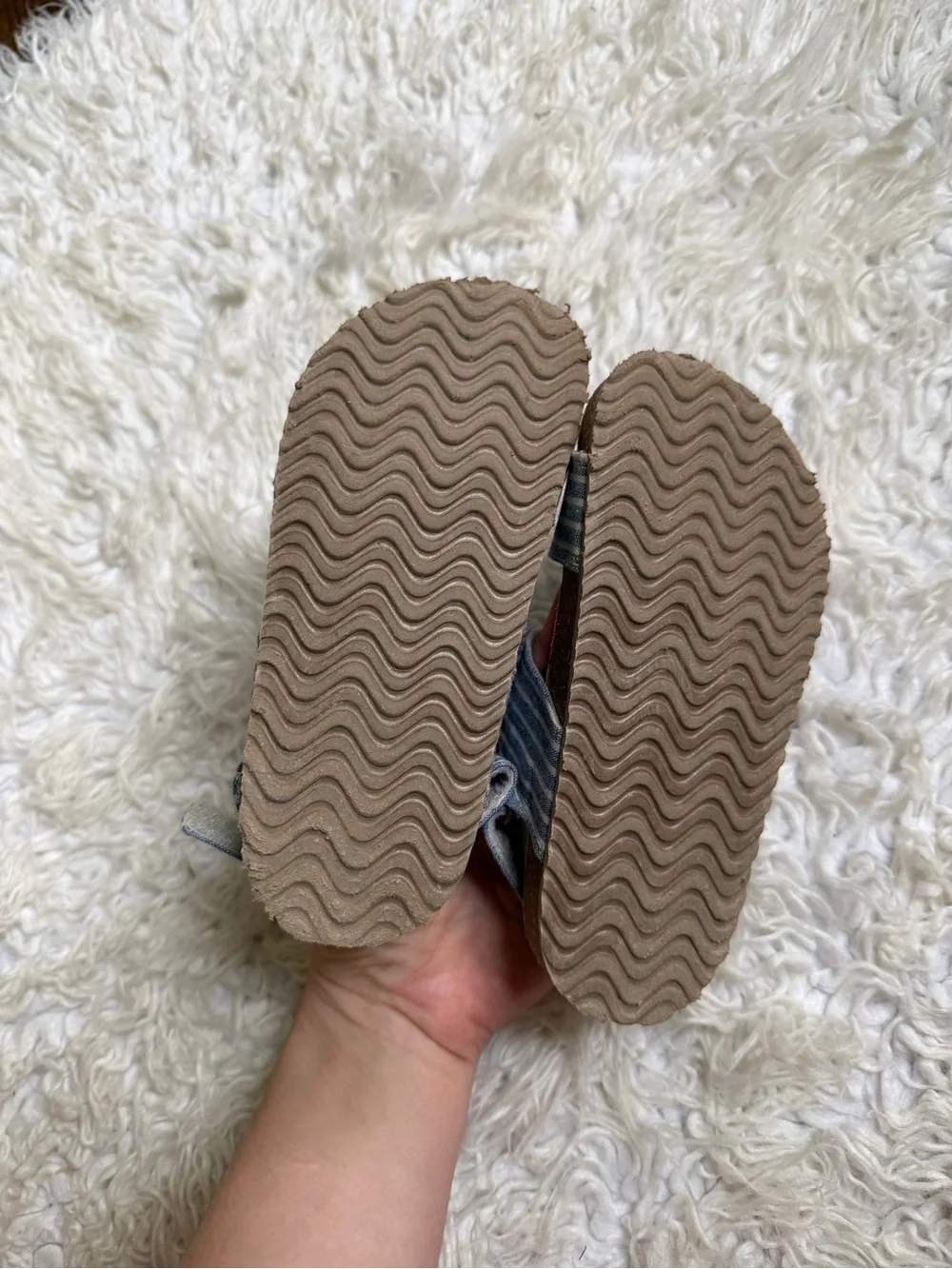 next Blue and White Striped Hook-and-Loop Kids Sandals